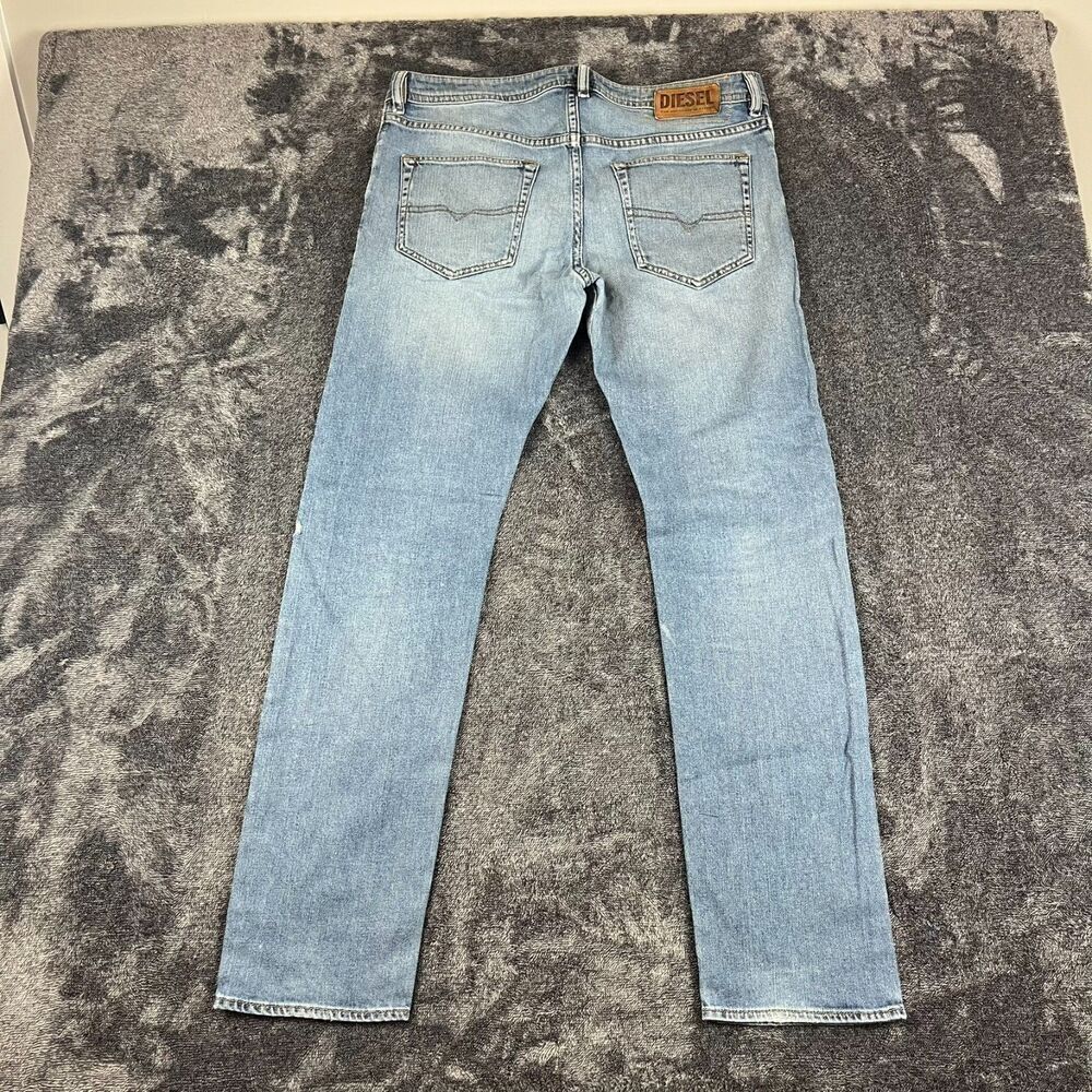 Diesel Buster Blue Denim Jeans Tapered Button Fly Men's 33X32 (35X31) Whisker - Picture 12 of 15